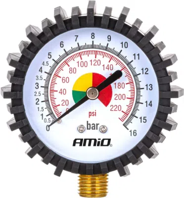 AMIO 04467 – analogový měřič tlaku v pneumatikách, do 16 bar