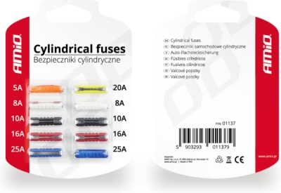 AMIO 01137 – sada autopojistek cylindrických, 10 ks
