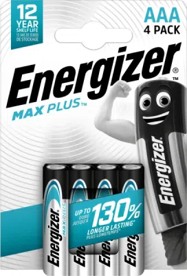 ENERGIZER MAX PLUS AAA LR03 1,5 V – alkalická mikrotužková baterie, 4 ks