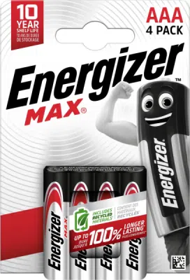 ENERGIZER MAX AAA LR03 1,5 V – alkalická mikrotužková baterie, 4 ks