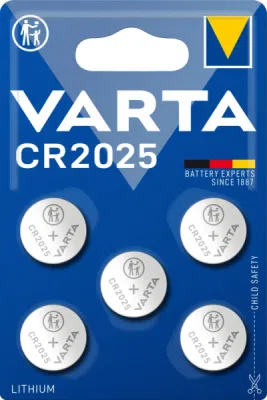 VARTA CR2025 3 V – lithiová knoflíková baterie, 5 ks