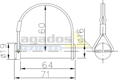 AGADOS 44021209 – Odnímatelný čep pantu BSCHG 10-B, Ø 16 mm