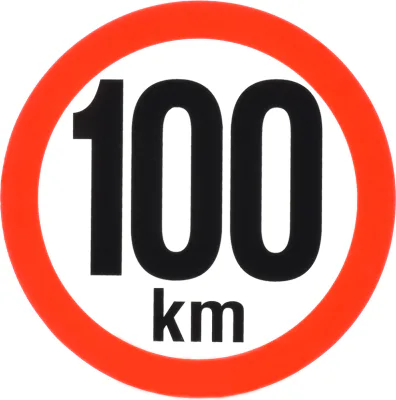 AGADOS 47000155 – Reflexní samolepka rychlosti 100 km/h, Ø 150 mm