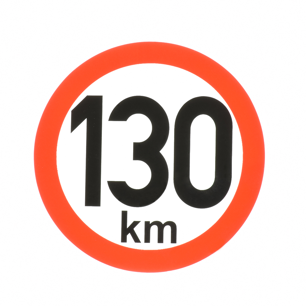 AGADOS 47000156 – Reflexní samolepka rychlosti 130 km/h, Ø 150 mm