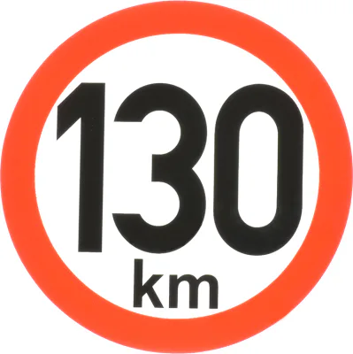 AGADOS 47000156 – Reflexní samolepka rychlosti 130 km/h, Ø 150 mm