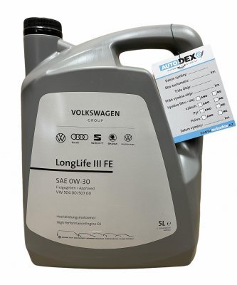 Motorový olej VAG LongLife III FE 0W-30, 5L