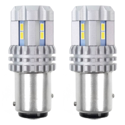 02450 LED žiarovky CANBUS 3020 22SMD UltraBright 1157 BAY15D P21/5W White 12V/24V AMiO