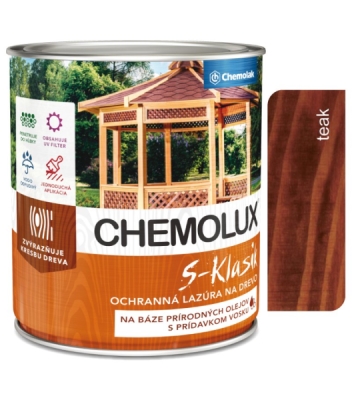 8581100327409 S1040 Chemolux S-Klasik 0251 teak 0,75l - matná ochranná lazúra na drevo