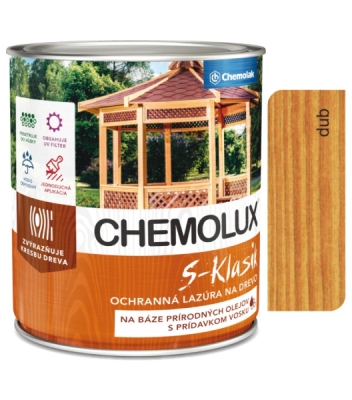8581100327454 S1040 Chemolux S-Klasik 0631 dub 0,75l - matná ochranná lazúra na drevo