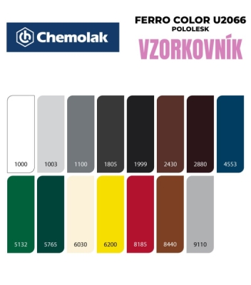 8581101040291 Ferro Color U2066 2880 tmavohnedá Pololesk - základná a vrchná farba na kov 0,75l