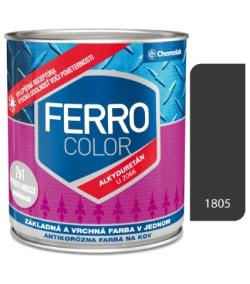 8581101440909 Ferro Color U2066 1805/RAL 7016 antracit pololesk - základná a vrchná farba na kov 0,75l