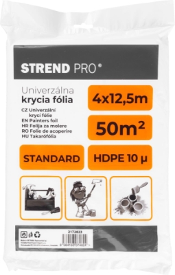 2172823 Fólia zakrývacia maliarska 4x12,5 10µ Strend Pro