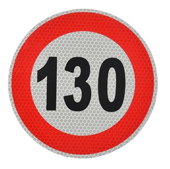 702111 Nálepka 130km reflexná priemer 150mm