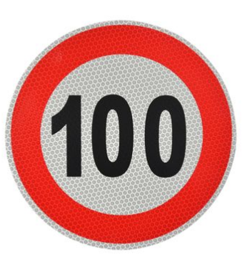 702100 Nálepka 100km reflexná priemer 150mm
