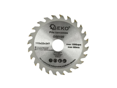 G00100 Pílový kotúč s SK plátkami 115x1,8x22,2 zuby 24, GEKO
