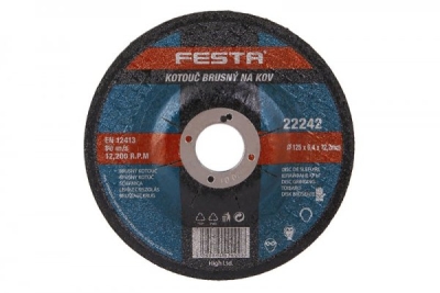 1.22242 Kotúč brusný kov 125x6.4x22.2 FESTA