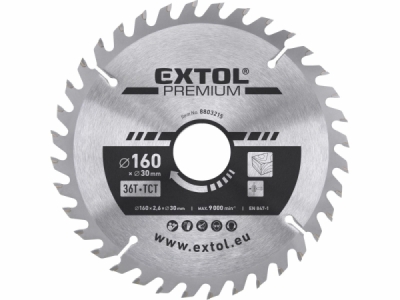 8803215 Kotúč pílový s SK plátkami, O160x2,8x30mm, 36z, EXTOL PREMIUM