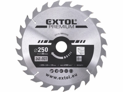 8803240 Kotúč pílový s SK plátkami, O250x3,2x30mm, 24z, EXTOL PREMIUM