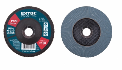 8803452 Kotúč lamelový šikmý, zirkón, O150x22,2mm, P120, EXTOL INDUSTRIAL