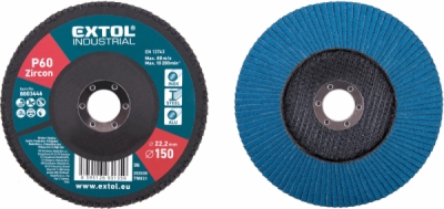 8803446 Kotúč lamelový šikmý, zirkón, O150x22,2mm, P60, EXTOL INDUSTRIAL