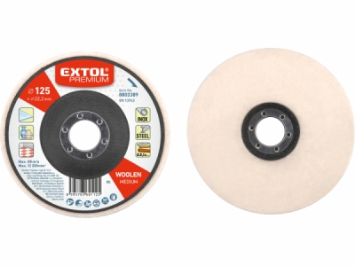 8803389 Kotúč leštiaci filcový plný, O125x15mm, EXTOL PREMIUM