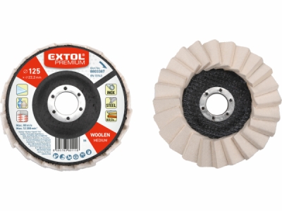 8803387 Kotúč leštiaci filcový, šikmé lamely, O125x12mm, EXTOL PREMIUM