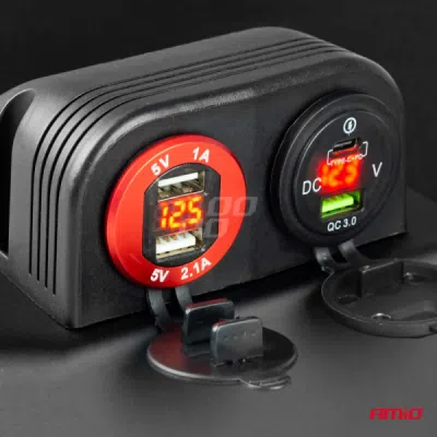Nabíjačka 2xUSB 12/24V MOD-0612V 24V MOD-06 AMiO-02856