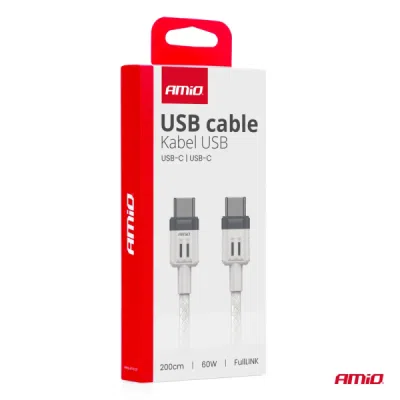 Kábel 'USB-C na USB-C 60W 200cm FullLINK AMIO-03909