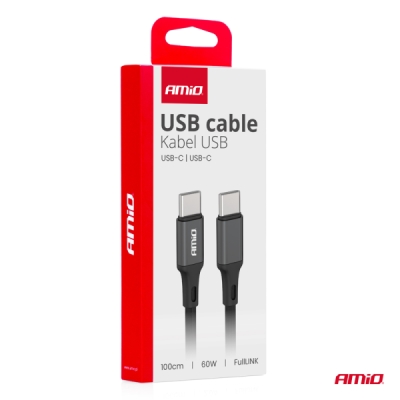 Kábel 'USB-C na USB-C 60W 100cm FullLINK AMIO-03902