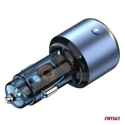 FM transmitter 1×USB-A 1×USB-C 12/24V AMiO-04655