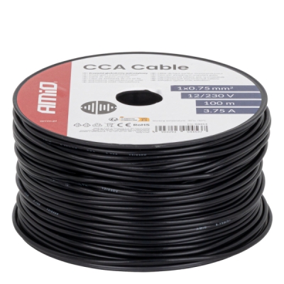 Vodič reproduktora jednožilový 1x0,75 mm2 100 m 3,75 A 12/230 V AMiO-04453