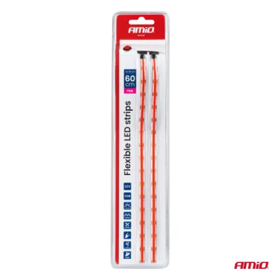 LED pásiky COB do auta ružová 2x30 cm 12 V AMiO-04570