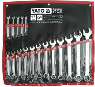 YT-0363 Súprava očkoplochých kľúčov 8-32mm 17ks YATO