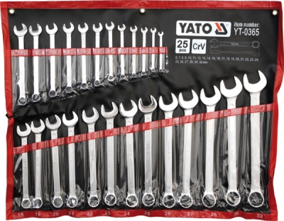 YT-0365 Sada kľúčov očkoplochých 25ks 6-32 mm YATO