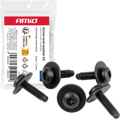 Súprava skrutiek Torx s podložkou ⌀ 6 mm 23 mm, 5 súprav AMIO-05042