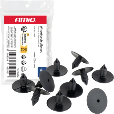 Súprava príchytiek podbehu kolesa 25 mm ⌀ 10.5 mm, 10 ks AMIO-05052