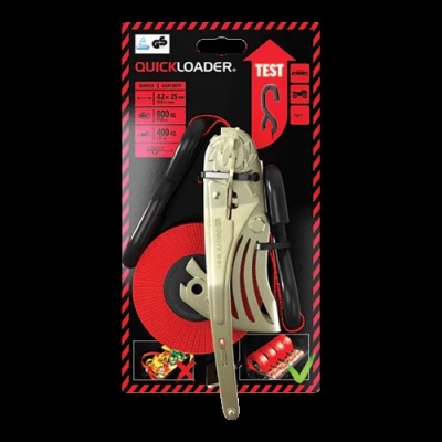 QUICKLOADER Retractable/Samonavíjajúci jednodielny popruh s račňou 800 kg 4,2 m (0,7 m + 3,5 m) x 25 mm