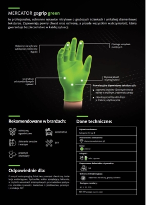 Rukavice jednorázové nitrilové GO GRIP XXL 50ks zelené