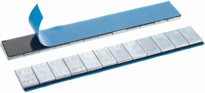 Samolepiace závažia na ALU disky SLIM 12 × 5 g, strieborné, 100 pásikov – EXPTPALU-FE1