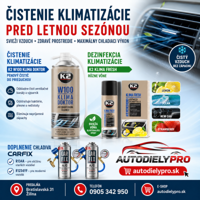 Čistenie klimatizácie v aute pred letom | K2 Klima Doktor, Klima Fresh a CARFIX | AutodielyPRO.sk