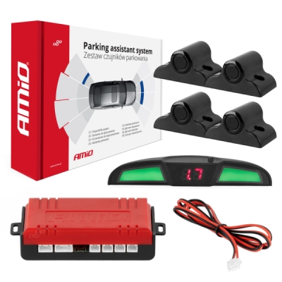 Parkovací asistent LED COB 4-senzorové čierne 19mm TRUCK