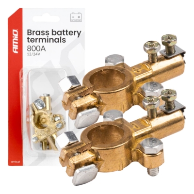 Svorky na autobatériu mosadzné 800A, 2 ks/blister AMIO-04390