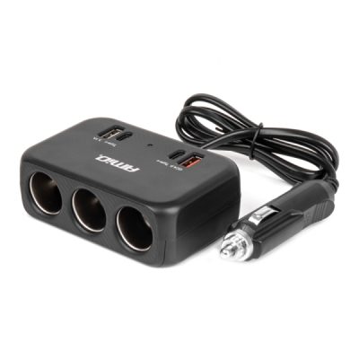 Predlžovacia zásuvka 1x USB-A 1x USB-C QC4.0 12/24V 120W 80cm AMiO-04365
