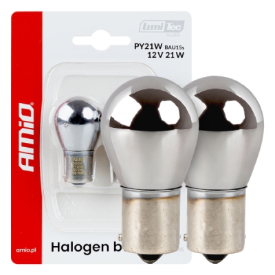 Halogénové žiarovky PY21W 12V21W BAU15S LumiTec CHROME 2ks AMiO-04629 =