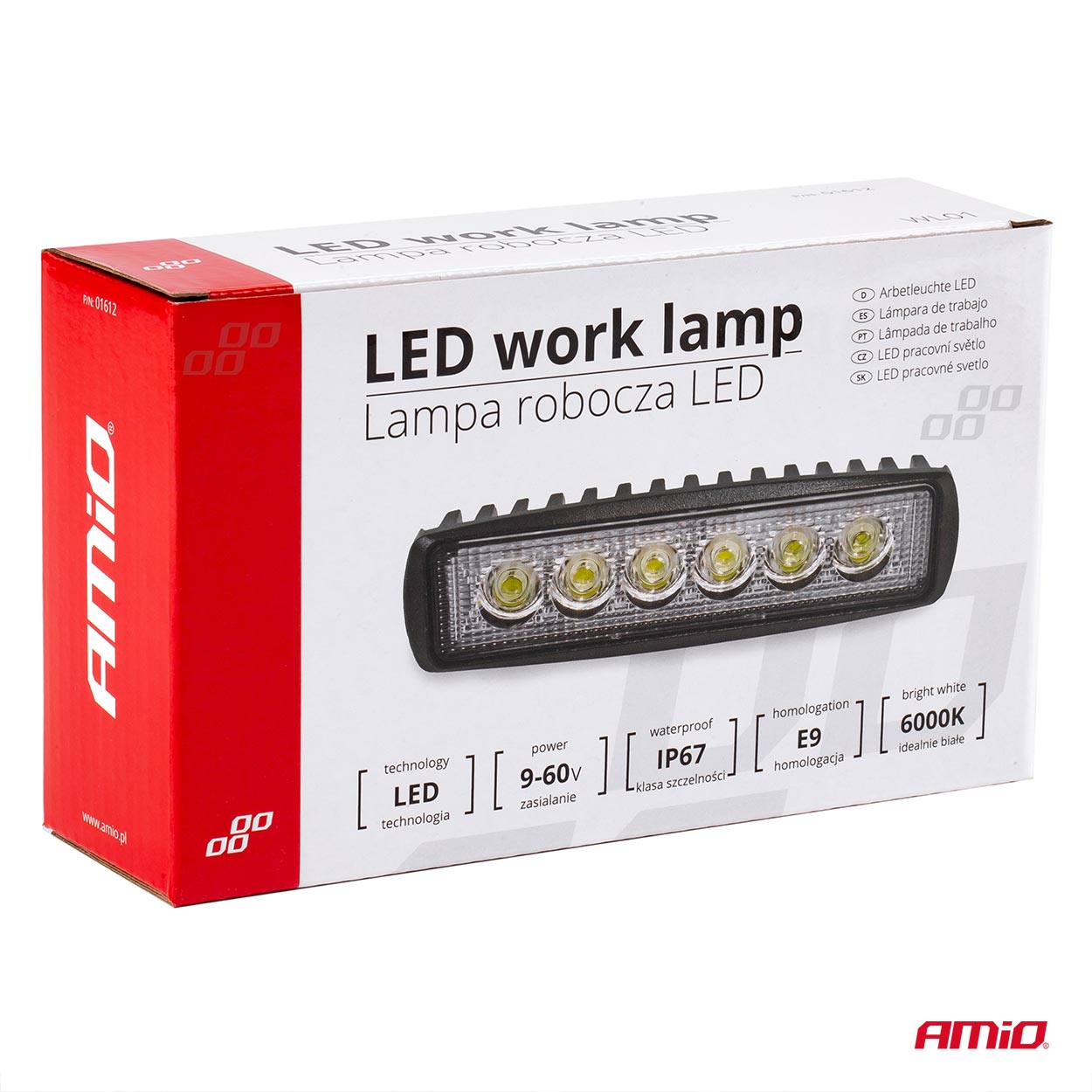 LED pracovné svetlo AWL01 6 LED FLAT 9-60V AMiO-01612