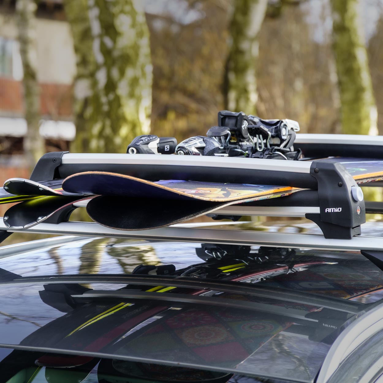 Strešný nosič na lyže/snowboard 760mm SSR-01L AMiO-02591