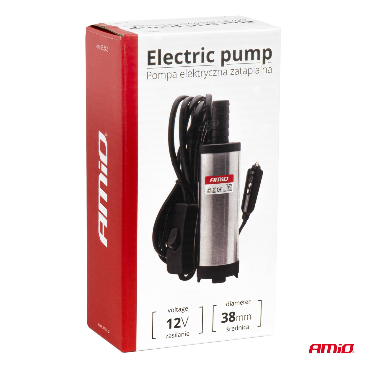 Elektrické čerpadlo na naftu 12V ponorné, priemer 38 mm