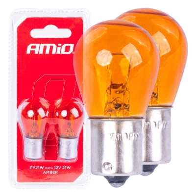 Halogénové žiarovky PY21W BA15S 12V AMBER 2ks blister