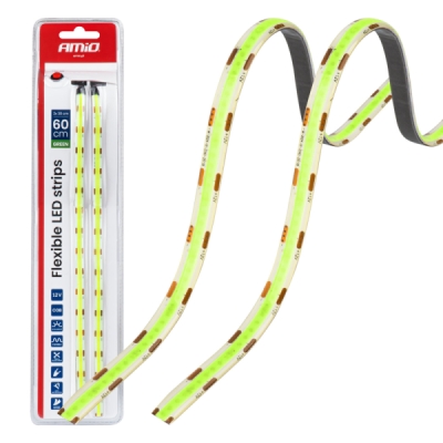 LED pásiky COB do auta zelené, 2x30 cm, 12 V, AMiO-04573