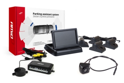 Parkovací asistent TFT02 4,3" s kamerou HD-310-LED 4-senzorové čierne Truck